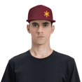 thumbnail image 4 of ZICANCN Baseball Casquettes Abstraites Soleil Étoile Météo, Casquettes de Camionneur pour Hommes et Femmes, Casquettes Plates Ajustables et Respirantes, Rouge Foncé, 4 of 6