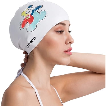 Adult Swim Cap, Silicone Swimming Caps Stretchable Bathing Cap Comfortable Swimming Hat for Adults Youth Women Girls