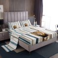 thumbnail image 1 of Erosebridal Lion Printed Bed Sheets Set King Size, Botanical Tree Bedding Set, Lightweight, 4-Piece, 1 of 6