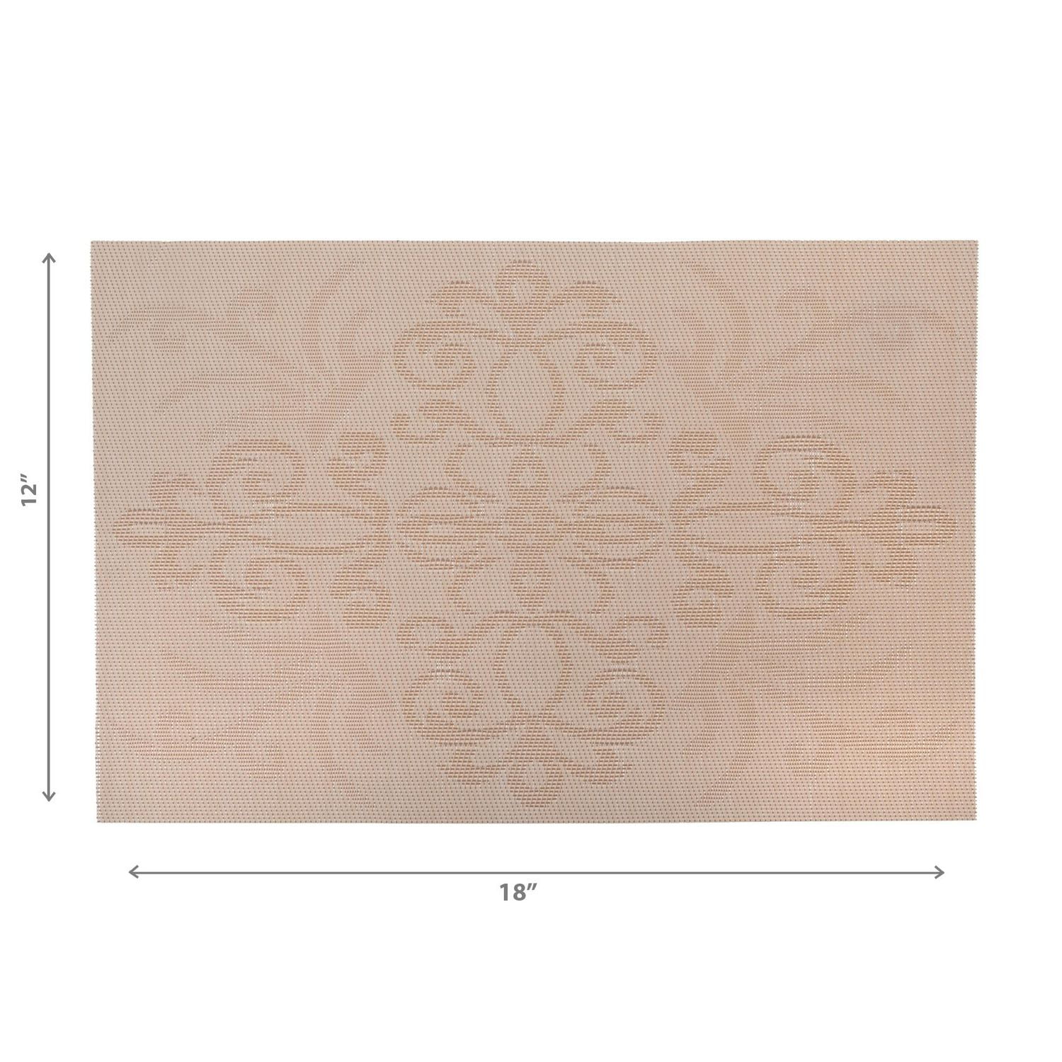 IH Casa Decor Vinyl Placemat Damask Natural - Ensemble De 12