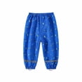 thumbnail image 2 of Rain Pants for Kids, Waterproof Polyester with Reflective Cuffs, Elastic Waistband, Adjustable Straps, Four-Season Use, Blue S, 2 of 3