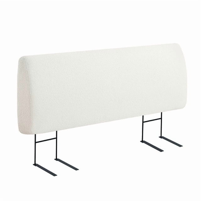 Pinmoco Lit Grand avec Tête de Lit Rembourrée en Mousse de 4,7 Pouces, Hauteur Réglable et Tête de Lit Ergonomique, Velours Teddy Blanc