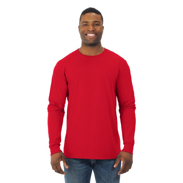 Fruit Of The Loom T-Shirt à Manches Longues pour Hommes, P, Rouge Ardent