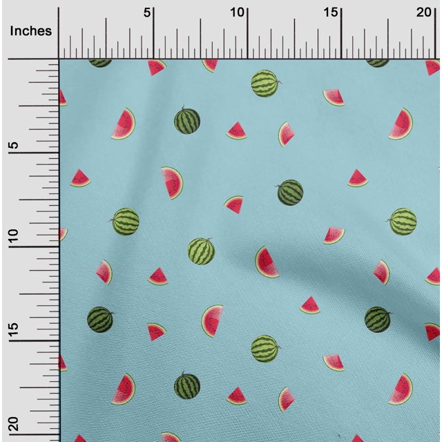 oneOone Cotton Flex Fabric Watermelon Fruit Print Fabric by Yard 40 Inch Wide