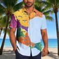 thumbnail image 2 of Pisexur Shirts for Man T Hommes Mode Décontractée Col Rabattu Impression Manches Courtes Chemise Boutonnée Blouse Multicolore, L Chemises de Golf Hommes & Chemises Hommes, 2 of 7