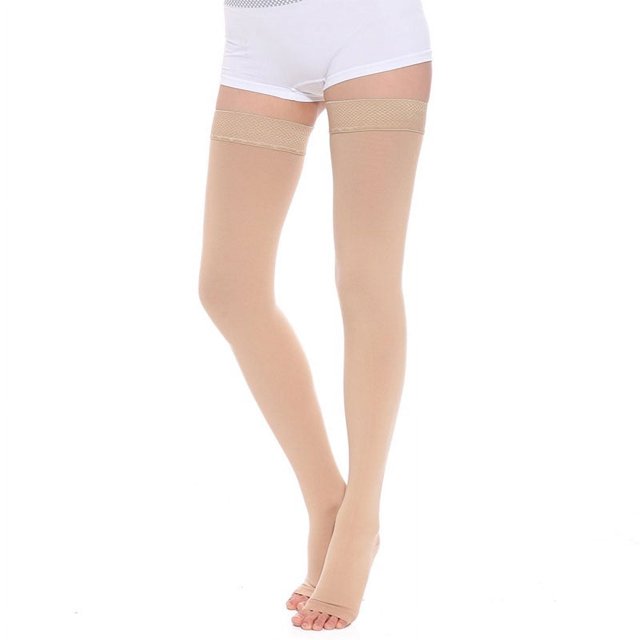 Medical Grade 34-46mmHg Thigh-High Compression Stockings, Unisex Graduated Pressure Socks For Circulation Support, Travel & Recovery