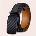 thumbnail image 1 of SUTENGDA Elegant 35mm Automatic Buckle Men‘s Genuine Leather Belt - Adjustable  Alloy Buckle  Black, 1 of 7