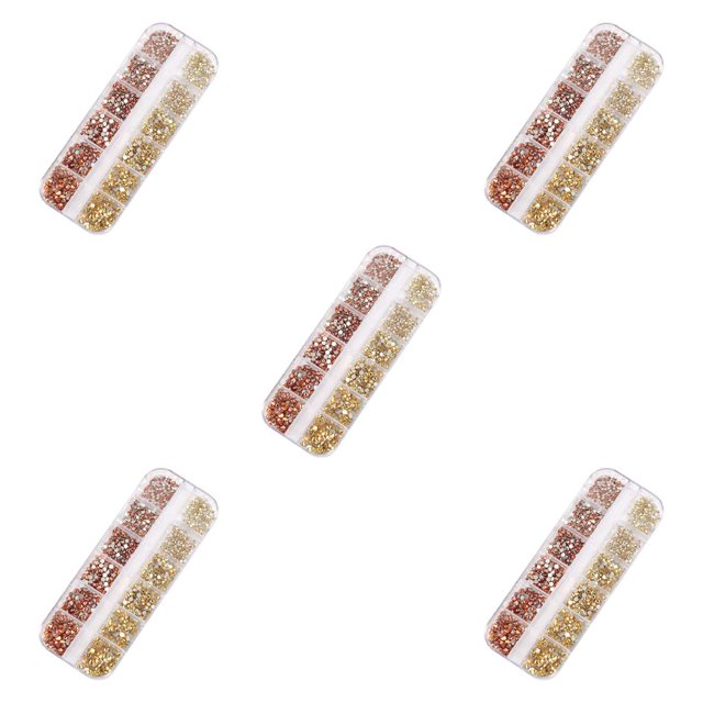 QualitChoice 1 Bag Glass Crystal Special-shaped Eye-catching Flat Bottom Easy to Paste Perfect Match Nail Rhinestones for Mobile Phone Type 2 5Set