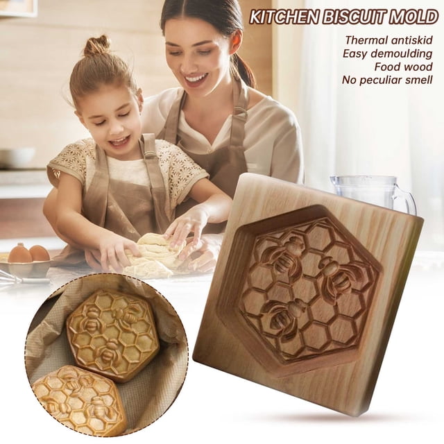 Moulds for DIY Baking Craft Embossing Wooden Cookie Set Decorative Tools for Christmas Thanksgiving Kitchen