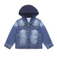 thumbnail image 1 of KIDSCOOL SPACE Little Kid Ripped Letters Embroidered Jean Hooded Jacket,Blue,4-5 Years, 1 of 6