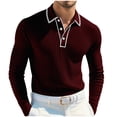 thumbnail image 2 of Timegard Fall Shirts for Men Lapel V Neck Button Long Sleeve Work Business Casual Solid Color Comfy Tops, 2 of 6