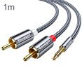 thumbnail image 2 of Essager 3.5mm to RCA Braided Cable adapter cable; Splitter Cord TV Computer Amplifier Audio Adapter Cable, 1 Meter, 2 of 9