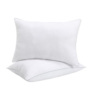Hotel Comfort 2 Pack Pillows - 300 Thread Count 100% Egyptian Cotton Cover - Queen