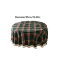 thumbnail image 3 of Birdeem Round Holiday Tablecloth with Decorative Tassel, Waterproof Nylon Spandex Fabric, 47-inch Diameter, Rustic Green Design for Festive Dining and Everyday Use, 3 of 9