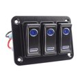 thumbnail image 1 of Panneau d'Interrupteur à Bascule pour Voiture Marine Bateau Caravane Campeur VR Accessoires IP65 Étanche Double Lumière Interrupteur en Métal, Variété de Caractéristiques, 1 of 7
