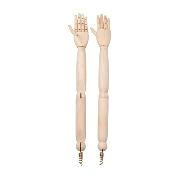 KLKCMS 1 Pair Wooden Mannequin Arm Female Arm for Clothing Display Daily Use Retail No Paint