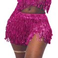 thumbnail image 4 of Women Belly Skirt  Sequined Fringe Mini skirt with Adjustable Waist Straps for Dance Performance  Rave Party, 4 of 7