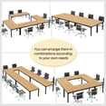 thumbnail image 4 of Tribesigns 6.5FT Modern Office Conference Table, 78.74-Inch Large Seminar Meeting Desk with Metal Legs and Adjustable Pads, Boardroom Training Table, Light Walnut, 4 of 5