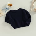 thumbnail image 3 of Toddler Baby  Neck Sweaters  Long Sleeve Solid Color Loose Knitted Pullovers, 3 of 7