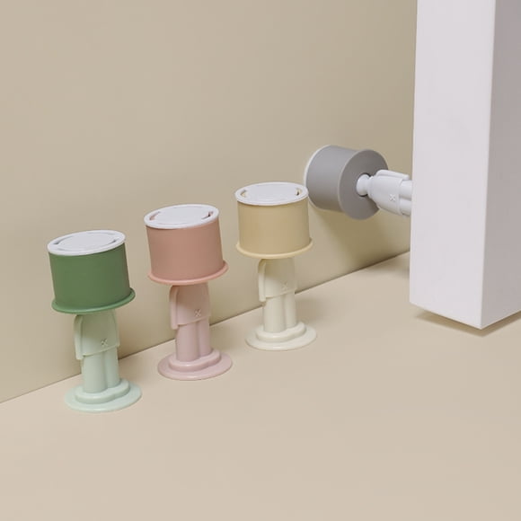 Butée de Porte Verte en Plastique, Capteur de Porte, Évitement de Collision par Percussion, Mur, Forte Aspiration, Butée de Porte pour Salle de Bain et Chambre (1 Pce) Rkxzt