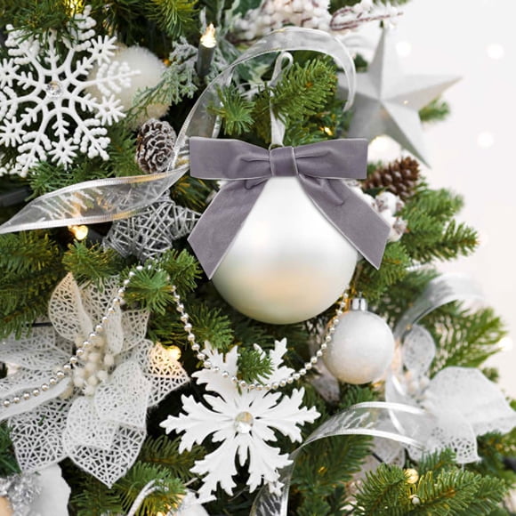 Christmas Festive Tree Decorations Elegant Bowtie Ribbon Trim Ornaments Holiday Themed Perfect For Seasonal Displays Enhance Your Home
