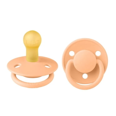 BIBS Pacifiers – De Lux | BPA-Free Natural Rubber Baby Pacifier | Made in Denmark | Set of 2 Soothers (0-6 Months Natural Rubber)