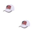 thumbnail image 3 of Decodeary Casquette de Baseball à la Mode Ajustable et Protégée du Soleil Chapeau Multicolore Blanc 2Set, 3 of 6