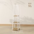 thumbnail image 3 of HOMCOM Clothes Rack, Garment Rack with 8 Hooks and 3-Tier Shelf, Oak, 3 of 10