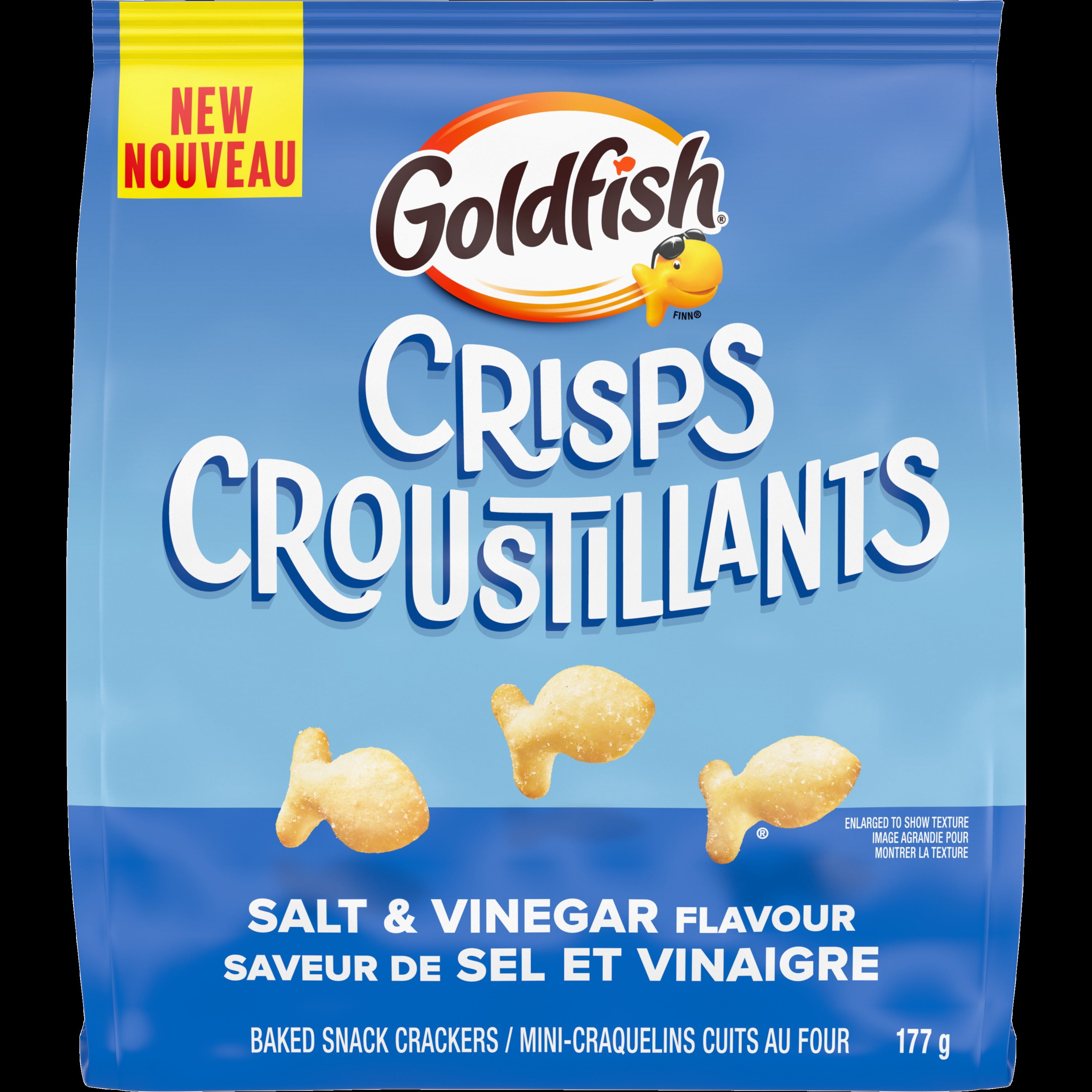 Goldfish(MD) Croustillants saveur de sel et vinaigre mini-craquelins cuits au four, sachet de 177g