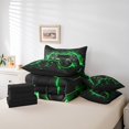 thumbnail image 5 of Neon Honeycomb Bed in a Bag Queen Comforter Set 7 Piece,Gamer Gamepad Bedding Sets Video Game Controller Gaming Sheet Set with Comforter,2 Pillowcases,2 Throw Pillow Covers, 5 of 5