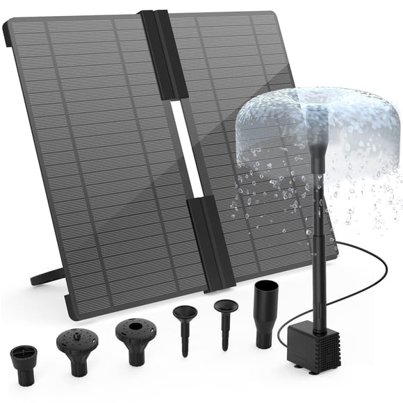 AISITIN 20W Solar Fountain Pump, Collapsible Solar Bird Bath Fountains Pump, Solar Powered Water Fountain Pump for Outdoor Garden, Pond, Po