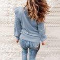 thumbnail image 3 of Yuyuzo Chandails Mignons pour Femmes, Épaules à Volants, Manches Longues, Col Ras du Cou, Tricot, Chandail, Jumper, Hauts, Blouse, 3 of 6
