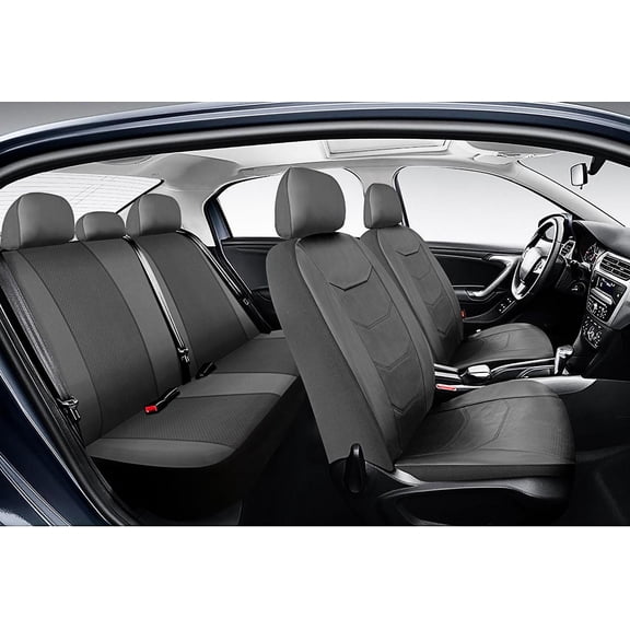 AUTO DRIVE 3-PIECE Faux Leather Car Seat Cover Full Set For Front and Rear Seat Universal Fit