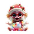 thumbnail image 2 of Acrylic Christmas Ornament under 5! CQCYD Christmas Acrylic Flat Pendant, 2D Car Hanging Ornament for Rearview Mirror, Festive Tree Decoration for Home and Gift, 2 of 5
