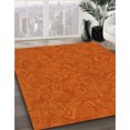 thumbnail image 3 of Ahgly Company Tapis d'Intérieur Ronds Transitionnels Lavables à la Machine Orange Rouge Orange, 3 Pieds Rond, 3 of 7