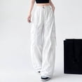 thumbnail image 2 of Timegard Hiking Pants for Women Cargo Pants Wide Leg Elastic Waisted Drawstring Athletic Trousers with Pockets, 2 of 6