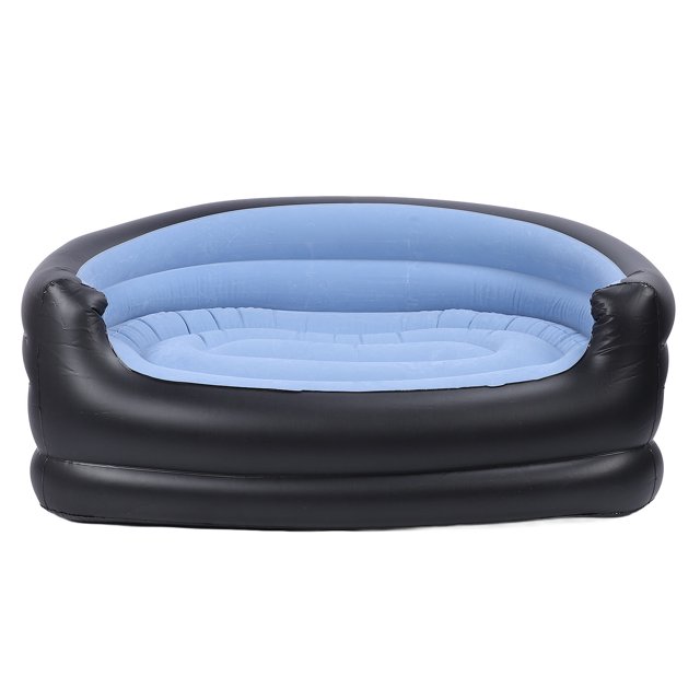 TOPINCN Inflatable Sofa, PVC and Velvet Comfortable Blow Up Couch Lounger Portable Inflatable Chair for Outdoor for Beach Camping Picnic