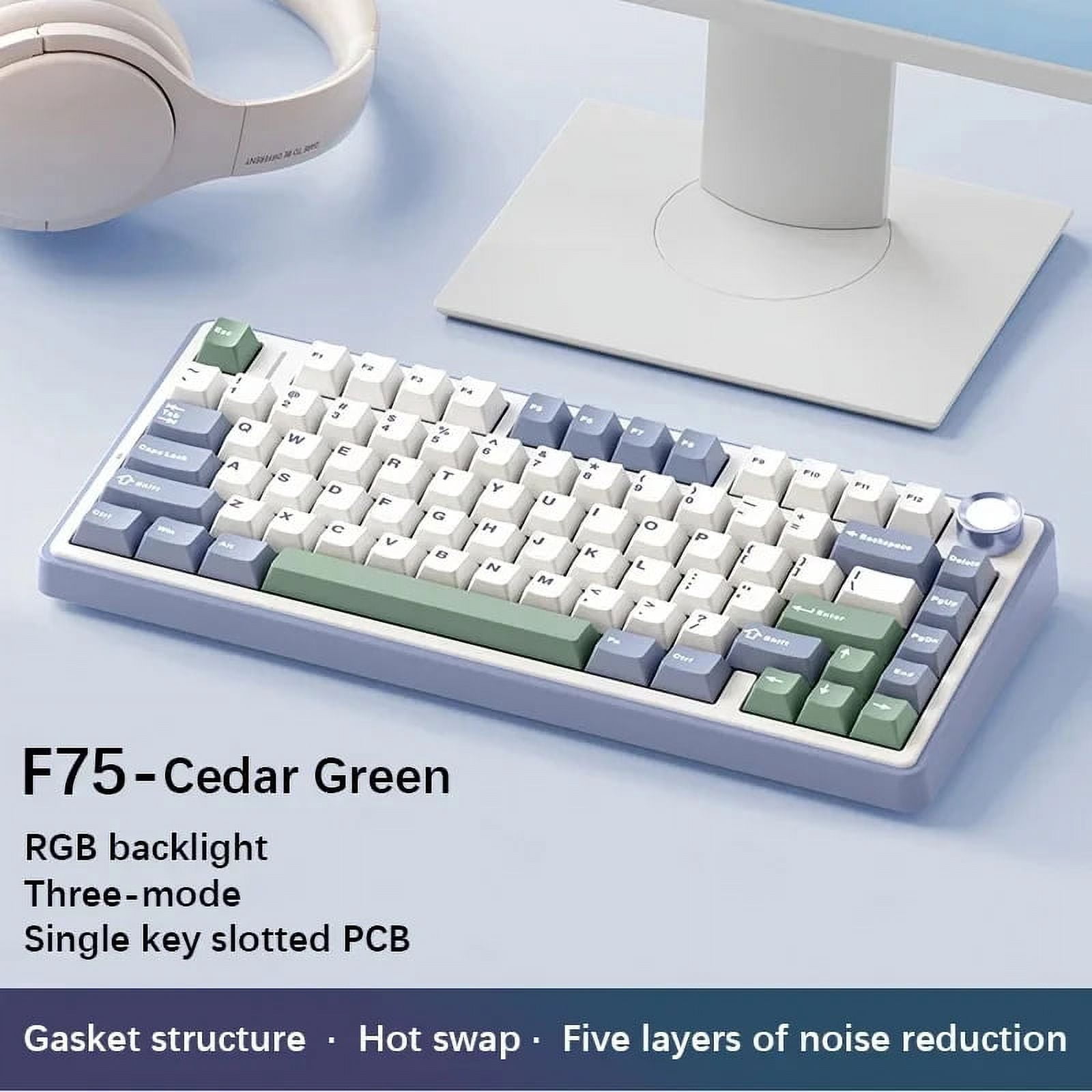 Hall F75 mechanical keyboard 2.4g wireless/Bluetooth/Wired RGB PBT 75% layout OEM profile gasket customized PC Gaming keyboard