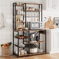 thumbnail image 3 of Ourlova Bakers Rack with Power Outlet, Microwave Stand with 2 Wire Drawer, Industrial Coffee Bar Station, 7-Tier Kitchen Bakers Rack with Large Storage, 3 of 7