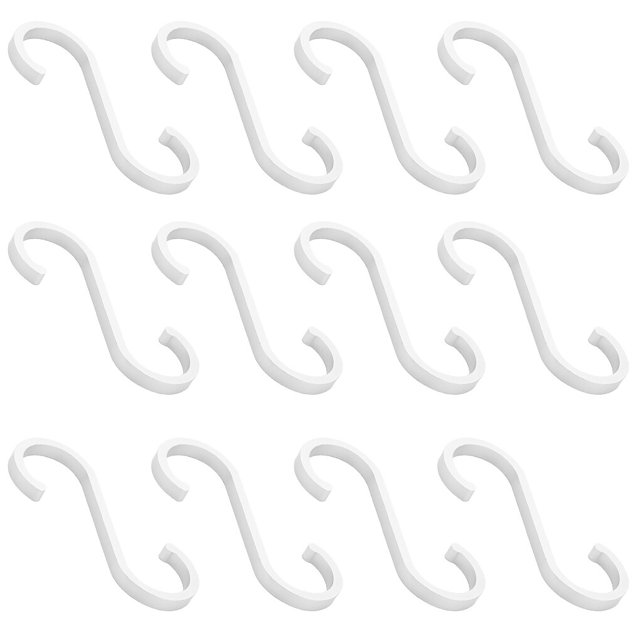 12 Pieces S Hooks Household Simple Kitchen Storage Shelf Indoor Sundiry Room Organizer Holder Convenient Sundries Hangers for Home Using No.2