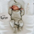 thumbnail image 2 of MesaSe Infant Baby Boys Jumpsuit and Hat Set  Solid Knit Ribbed Long Sleeve Crew Neck Button Romper One-Piece Clothes, 2 of 6