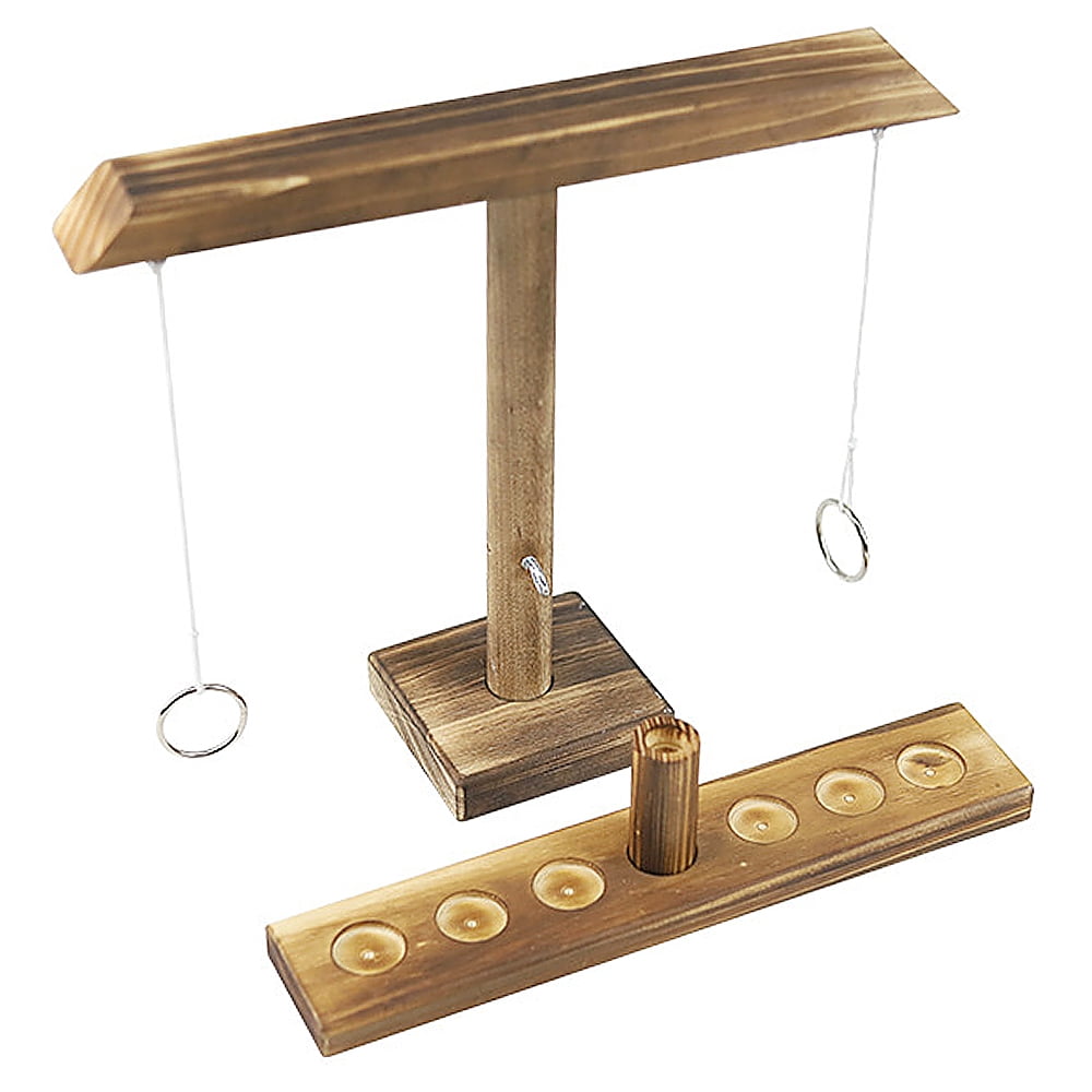 Wooden Ring Game Hook Board Games Handheld Game for Children Adult Party Home Travel