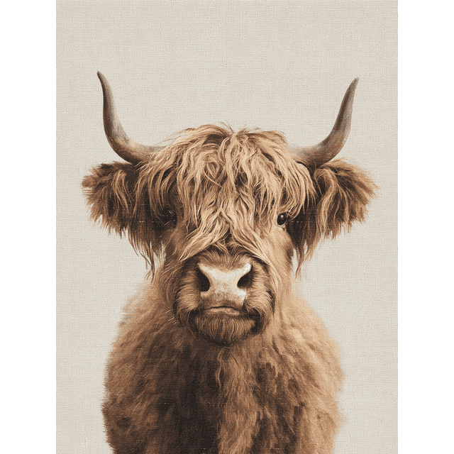 Art Mural sur Toile Style Ferme Vache Highland 15,75 X 11,81 Pouces