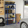 thumbnail image 2 of Costway Unité de Rayonnage de Garage Ajustable 3 Pcs 5 Niveaux avec Charge Max 2000 lbs pour Entrepôt Bleu, 2 of 9