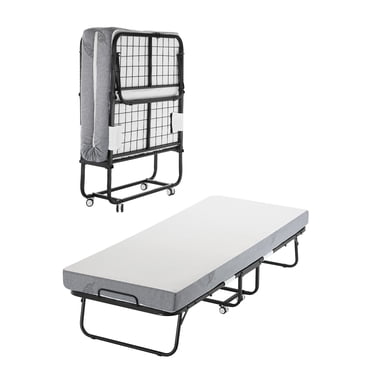 VEVOR Lit Escamotable Lit Pliant avec Matelas en Mousse de 5 Pouces pour Adultes et Invités