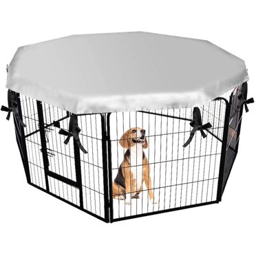 Housse de Cage pour Chien pour l'Extérieur et l'Intérieur - Double Face Imperméable et Coupe-Vent, Housse d'Ombre pour Chenil, Convient à une Cage de 24 Pouces avec 8 Panneaux