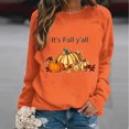 thumbnail image 2 of Pisexur Chandail de l\'Action de Grâce Orange à Col Rond Chandails Mode à Motif de Citrouille Chandails Grateful Blessed Chandail d'Automne Chandail à Manches Longues Chandail à Enfiler Hauts pour Femmes, 2 of 3