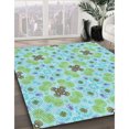 thumbnail image 3 of Ahgly Tapis Rectangulaire Lavable en Machine Intérieur Transitionnel Vert Aigue-Marine, 6 Pieds x 9 Pieds, 3 of 7