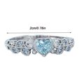 thumbnail image 3 of Daisyyozoid Dames Mode Mariage Amour Coeur Diamant Bague, 3 of 4