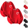 thumbnail image 2 of Chandail en Molleton de Sport 2 Pcs pour Enfants Pull Col Rond Manches Longues Couleur Unie 2-14 Ans Gris Foncé, 2 of 3